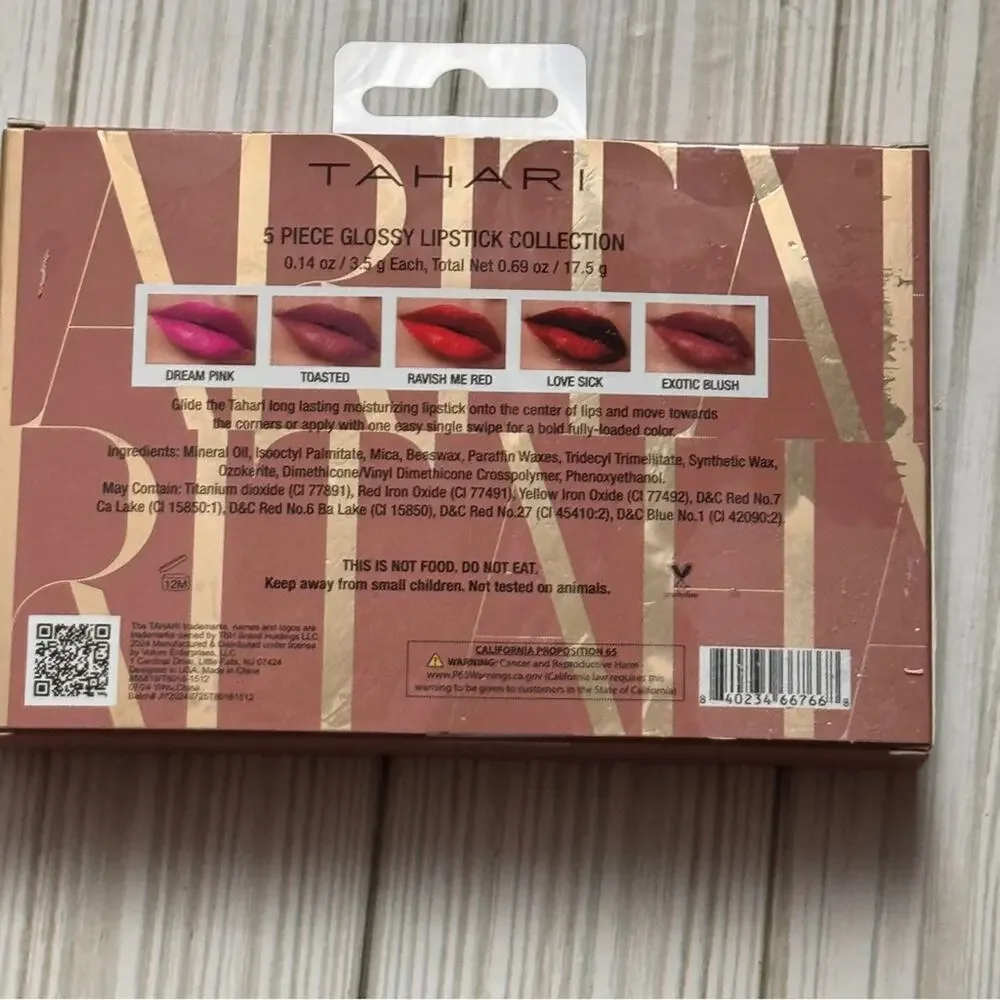 Tahari Limited Edition Mood Glossy Lipstick Set - Pink and Red Shades
